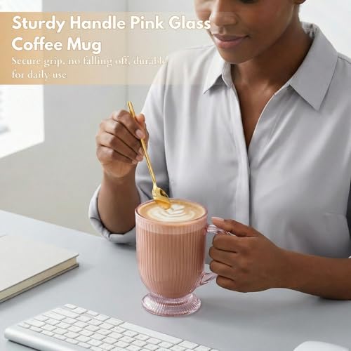 Pink Glass Coffee Mugs Set of 4 (Pink / Set of 4)