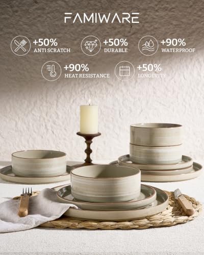 Stellar 24 Piece Stoneware Dinnerware Set (Matcha Green / Service for 8 (Standard Dinner Set))