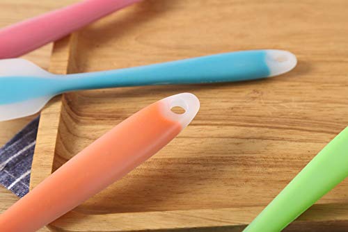 Silicone Spatula Set of 4 (2 Large(Orange, Red) + 2 Small(Blue, Green))