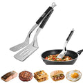 11.5 inch Stainless Steel Tongs for Cooking (11.5 Inch / Black)