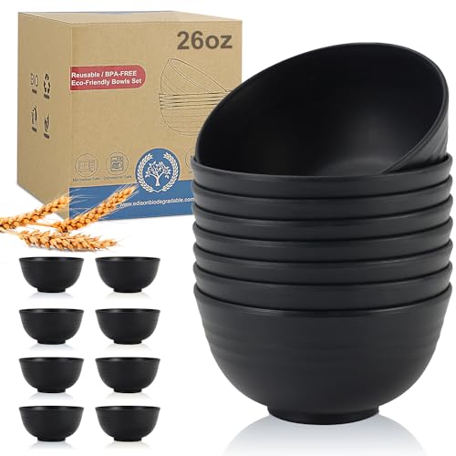 Wheat Straw Bowl Sets (26 oz / Black)