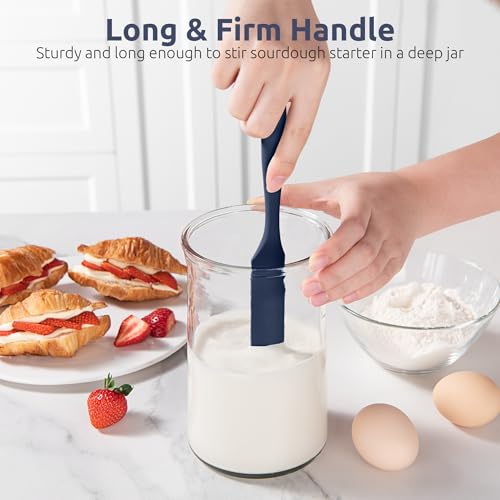 Skinny Silicone Jar Spatula Scraper (Midnight Blue / 9.72 in)
