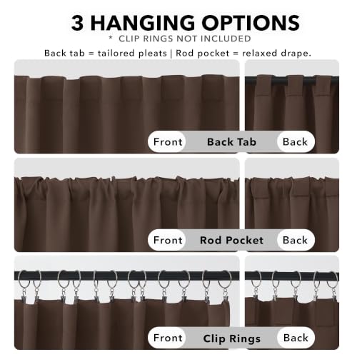 Blackout Curtains for Bedroom (Brown / 70"W x 84"L (Pack of 2))