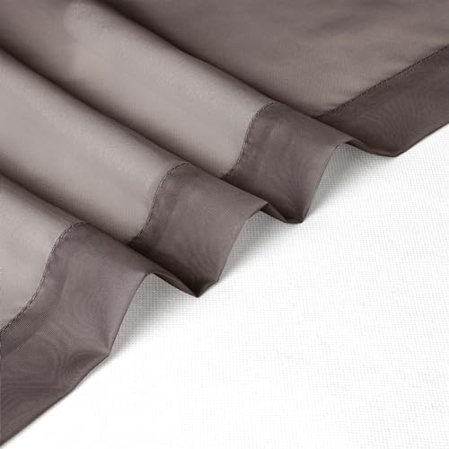 Chocolate Brown Sheer Curtains 30 inch Length 2 Panels (Chocolate Brown / 42"W x 30"L (Pack of 2))