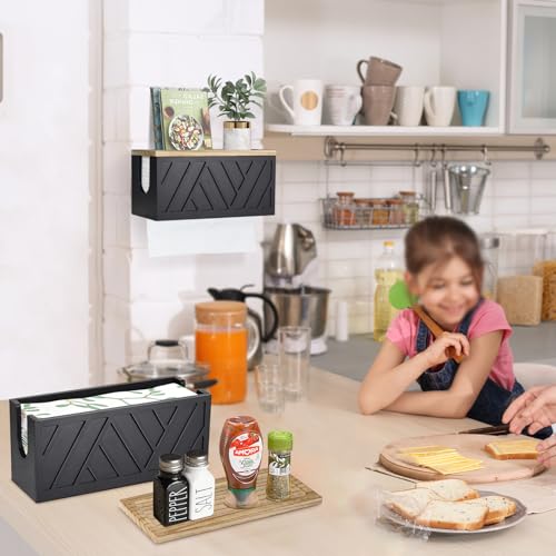 Set of 2 Paper Towel Dispenser Wall Mount (2pcs-black)
