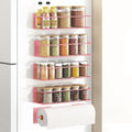 Magnetic Spice Rack For Refrigerator Magnetic Fridge Shelf For Kitchen Spice Organizer Magnetic Shelf For Fridge Space Saving Pink 4 Pack With Magnetic Paper Towel Holder (4 Pack / Pink)