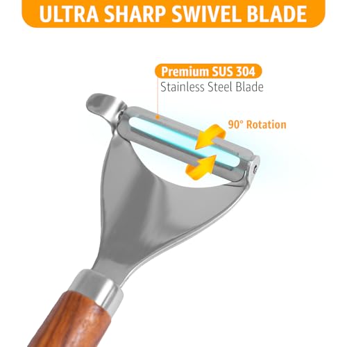 Vegetable Peeler for Kitchen (Y – Rosewood Handle)