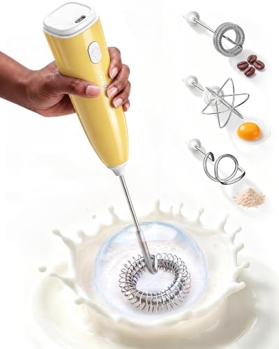 Milk Frother Handheld (Yellow)