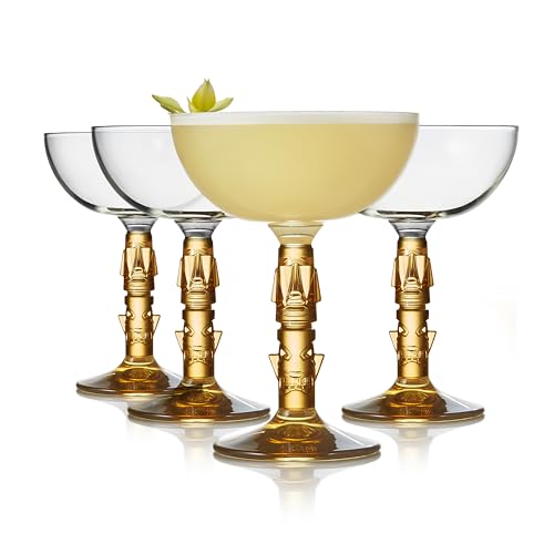 Tiki Coupe Cocktail Glasses (Tiki 4)