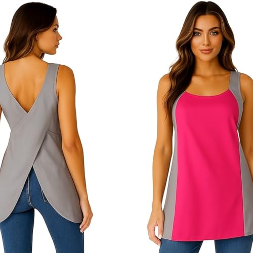 Cross Back Apron (Bib Type Pink Grey 50 /37)