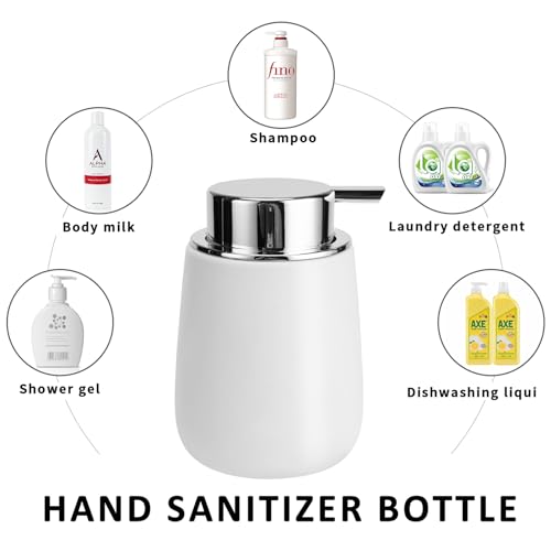 Soap Dispenser Ceramic with Easy (1 Pack / Silverwhite)