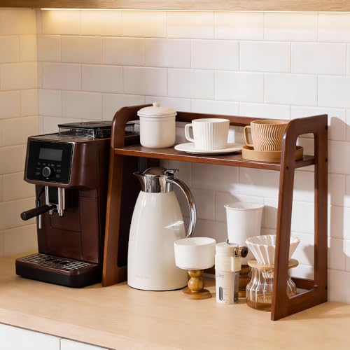 Natural Bamboo Coffee Station Organizer (Dark Brown)