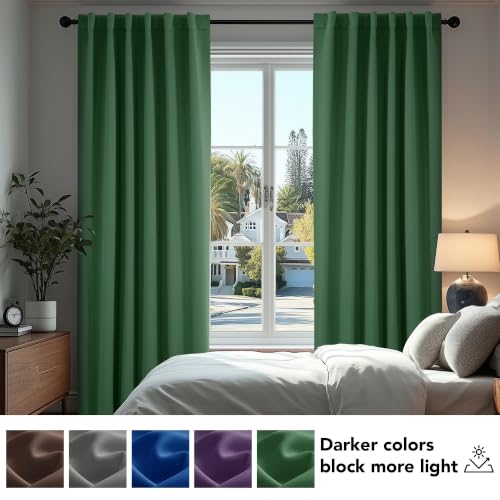 Blackout Curtains for Bedroom 108 Inches Long (Dark Forest / 52"W x 108"L (Pack of 2))
