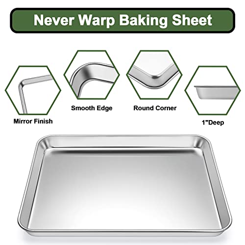 Baking Sheet Tray Cooling Rack with Silicone Baking Mat Set (Red)