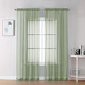 Sage Green Sheer Curtains 78 Inches Long 2 Panels (Sage Green / 42"W x 78"L (Pack of 2))