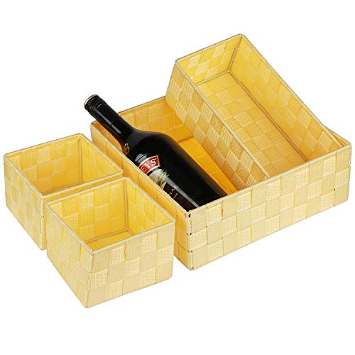 Woven Storage Baskets for Organizing (Yellow)