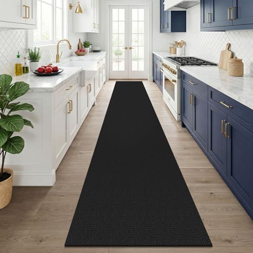Black 2.5'x14' Runners Rugs for Hallway (Black/Dark Grey / 2'8" x 14' (Runner))