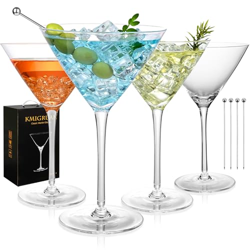 10oz Large Martini Glasses Set of 4 (Classic Martini Glasses)