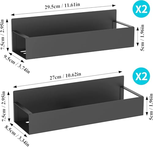 Magnetic Water Bottle Holder for Refrigerator (4 Pack / Metal Black)