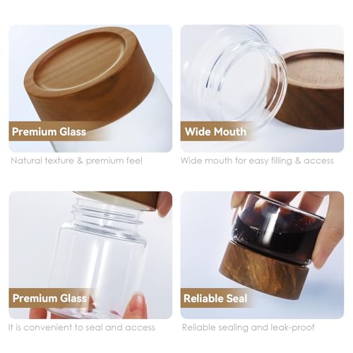 6 Fl Oz Small Glass Jar with Wood Lid (F-lucency / 6 fl oz)