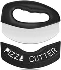 Heavy Duty Stainless Steel Pizza Cutter with Cover (Black)