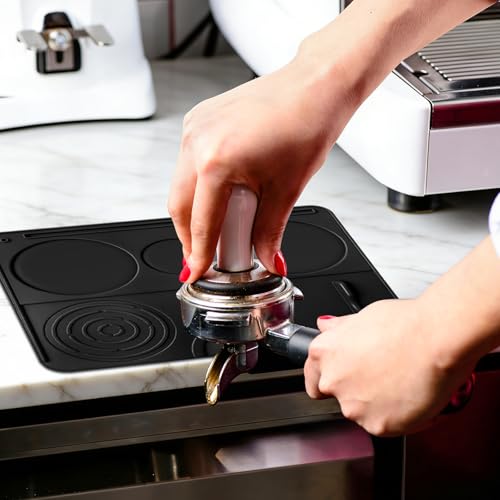 3-in-1 Silicone Coffee Maker Mat for Ninja Luxe Espresso Coffee Machine ES601/ES701 with Convex Edge, Large Anti-Slip Heat-Resistant Bar Mat