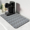 Dish Drying Mat (Gray White Plaid / 24" x 16")