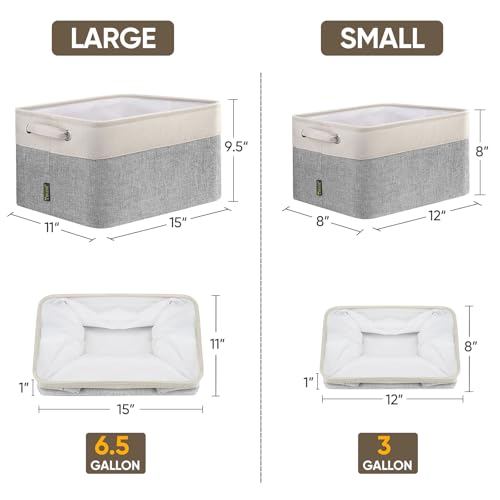1 Pack Fabric Closet Storage Bins for Shelves (Grey / 1PCS/Large-15x11x9.5)