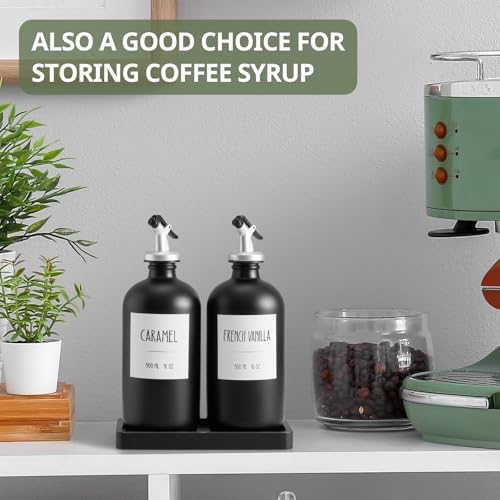 Olive Oil Dispenser Bottle for Kitchen (Black)