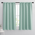 Small Window Curtains 45 inches Length for Kitchen Cafe Bathroom (Aqua / 42"W x 45"L (Pack of 2))