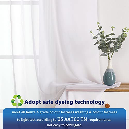 White Sheer Window Curtains 144 inch Extra Long 2PCS (White / 42"W x 144"L (Pack of 2))