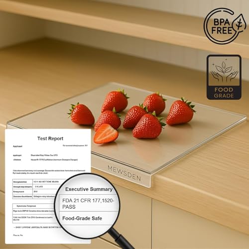Acrylic Cutting Board with Juice Groove (Clear with Juice Groove / 24"L x 18"W)
