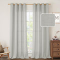 Light Grey Linen Curtains 84 Inch Long for Living Room 2 Panels (52"W x 84"L (Pack of 2) / Silver Grommet-light Grey)