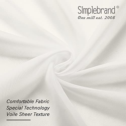 Ivory Short Sheer Curtains 45 Inch Length for Small Windows (Ivory / 42"W x 45"L (Pack of 2))