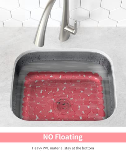 Pebble Sink Mat for Stainless Steel (Red)
