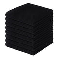 100% Cotton Waffle Weave Kitchen Dish Cloths 8 (Black / 12 X 12 - 8 Pack)