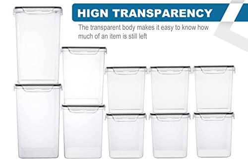 Large Tall Airtight Food Storage Containers (Black)