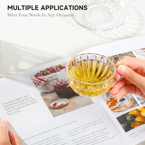 Glass Tea Cups and Saucers Set of 6 (Clear-6 Pack)