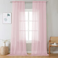 Blush Pink Sheer Curtains 120 Inches Long 2 Panels (Blush / 42"W x 120"L (Pack of 2))