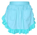 Women’s Waist Aprons with White Pockets Half Server Home Waitress Vintage Servant Apron for Kitchen Cooking (Light Green)