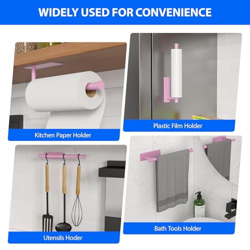 Paper Towel Holder Under Cabinet (Pink-2 Pack / 1 Pack)