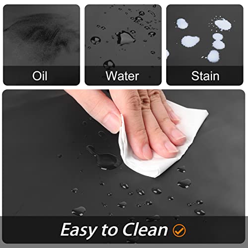 Waterproof Rubber Apron Adjustable Dishwasher Apron (2 Pack / Black With 2 Pockets)