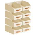 Fabric Storage Bins for Organizing (Beige / 8 Pack)