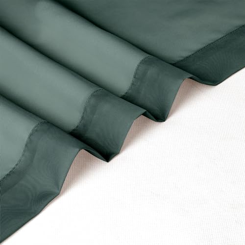 Sheer Curtains 63 Inch Length 2 Panels (Hunter Green / 42"W x 63"L (Pack of 2))