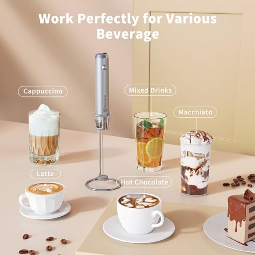 LunaFro Rechargeable Milk Frother (Sliver)