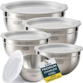 Stainless Steel Mixing Bowls with Lids Set of 5 (Set of 5)
