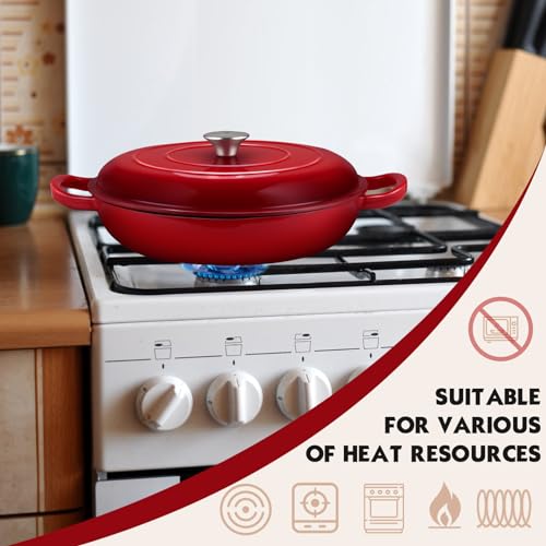 Enameled Cast Iron Dutch Oven (red)