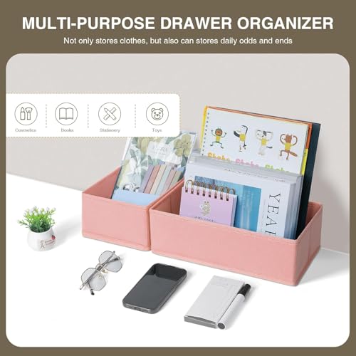 Drawer Organizer for Clothing (Pink / 15 Pack)