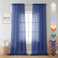 Royal Blue Sheer Curtains 96 Inches Long 2 Panels (Royal Blue / 42"W x 96"L (Pack of 2))