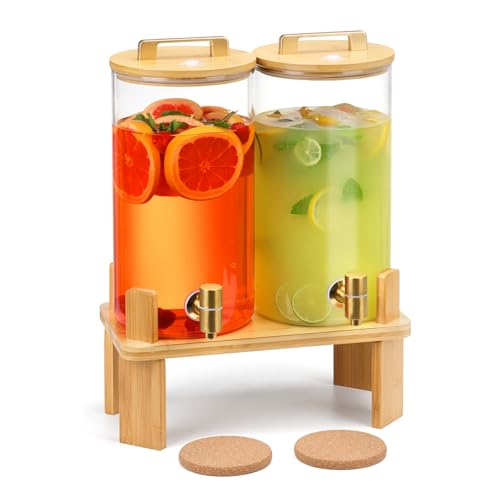 1.5 Gallon 2 PACK Glass Drink dispenser